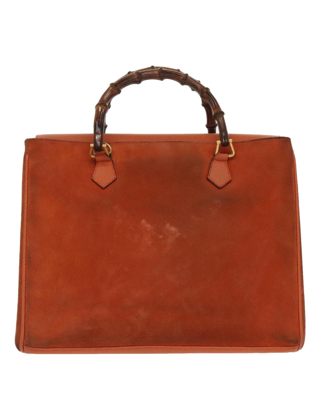 Bamboo Handle Suede Tote