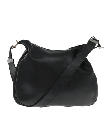 Leather Shoulder Bag with Silver Accents