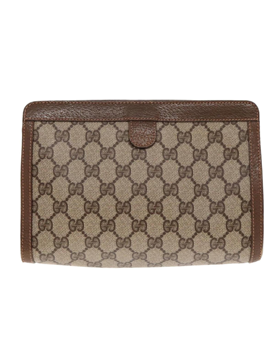 GG Supreme Web Sherry Line Clutch Bag PVC Beige Red