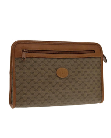 Micro GG Supreme Clutch Bag PVC Beige Auth 95549