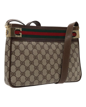 GG Supreme Web Sherry Line Shoulder Bag PVC Leather and Canvas