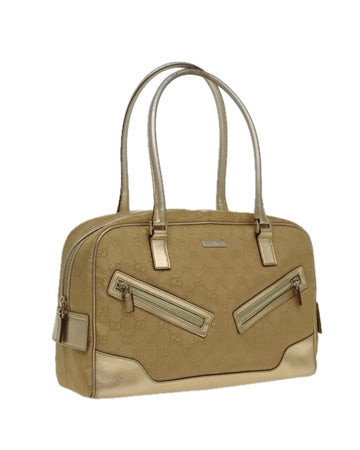 Vintage GG Canvas Hand Bag with Gold Accents