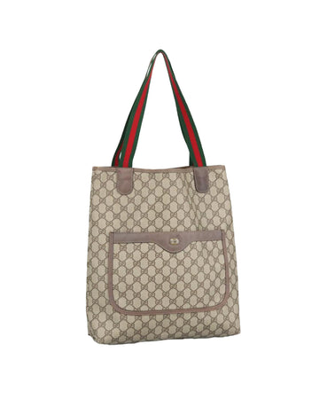 GG Supreme Web Sherry Line Tote Bag PVC Leather