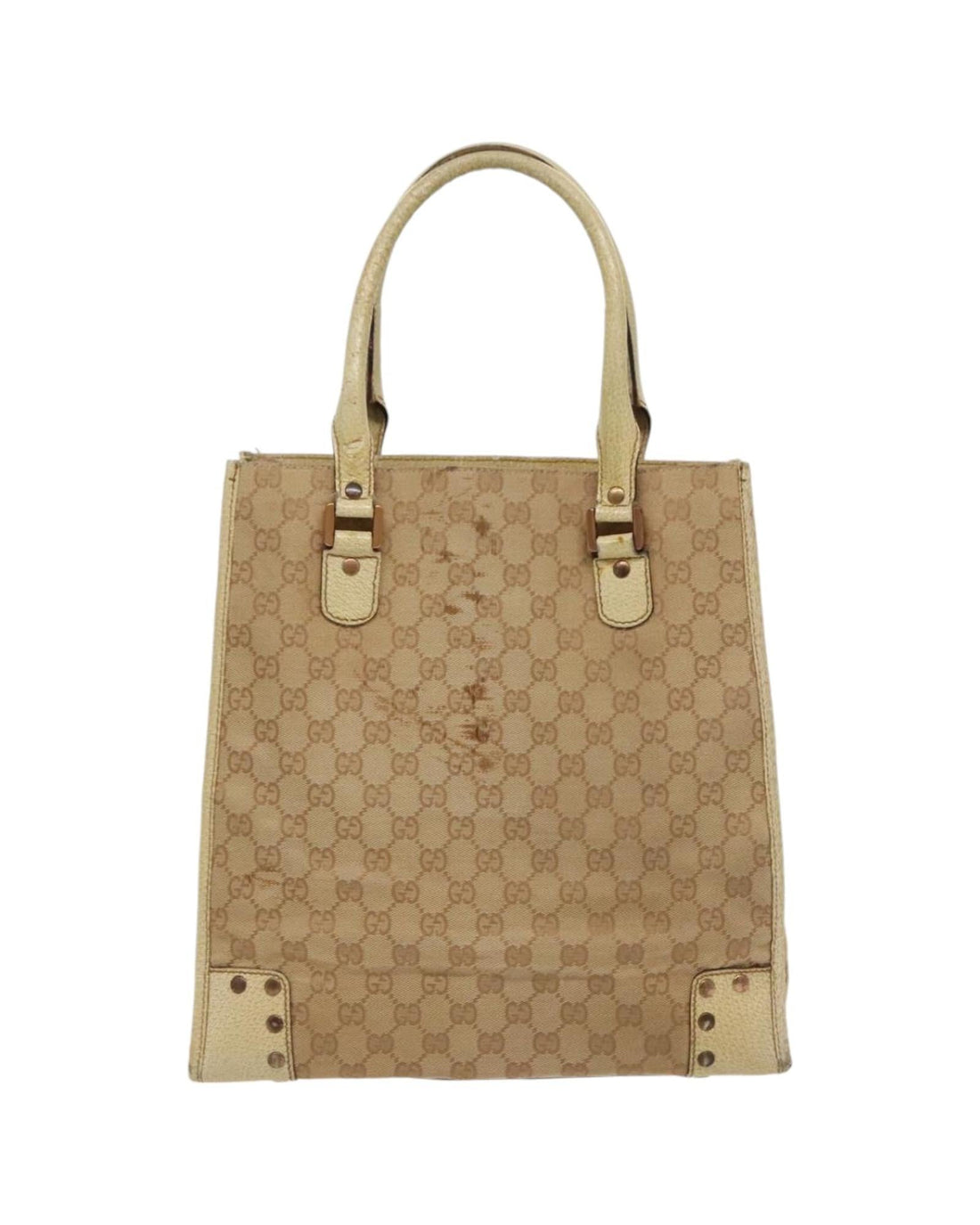 GG Canvas Tote Bag with Gold Accents