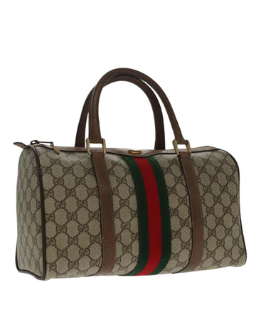 GG Supreme Web Sherry Line Boston Bag PVC Leather
