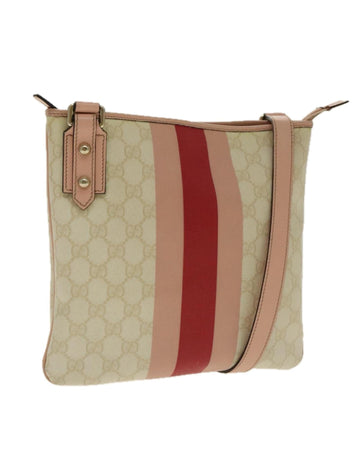 GG Supreme Sherry Line Shoulder Bag in PVC Leather and GG Canvas