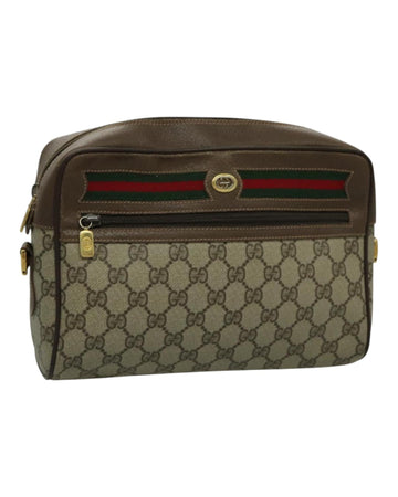 GG Supreme Web Sherry Line Shoulder Bag in PVC Leather and Canvas
