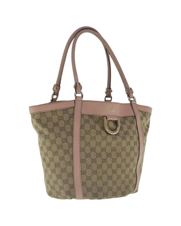 GG Canvas Tote Bag with Gold Accents