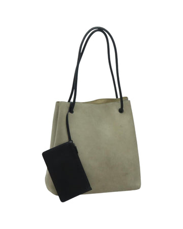 Suede Leather Tote Bag with Pouch
