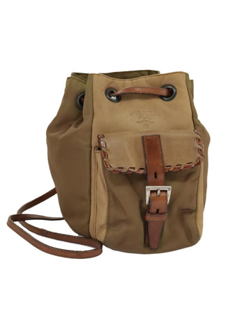 Nylon Shoulder Bag with Silver Hardware