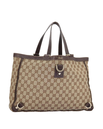 GG Canvas Tote Bag with Gold Accents