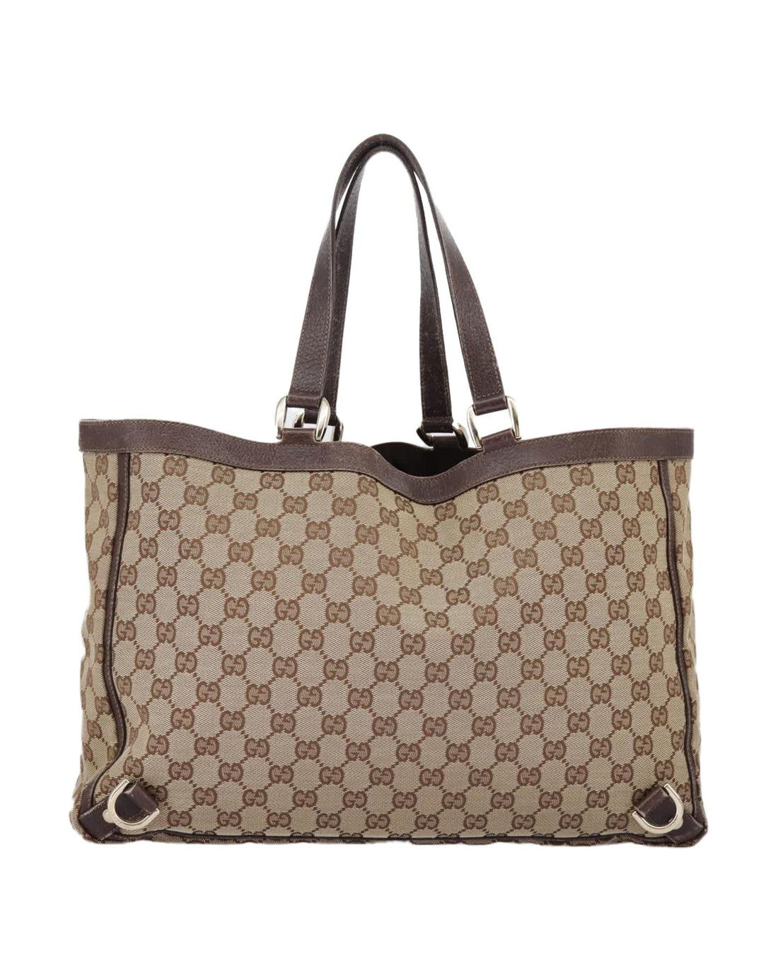 GG Canvas Tote Bag with Gold Accents