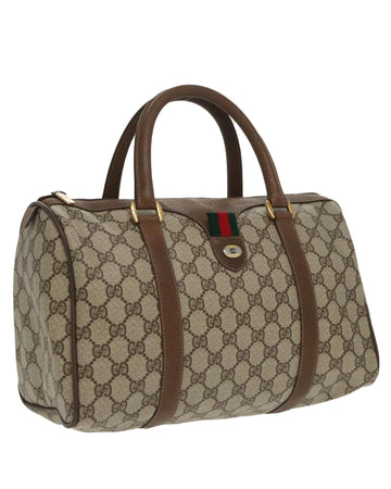 GG Supreme Web Sherry Line Boston Bag PVC Leather and Canvas
