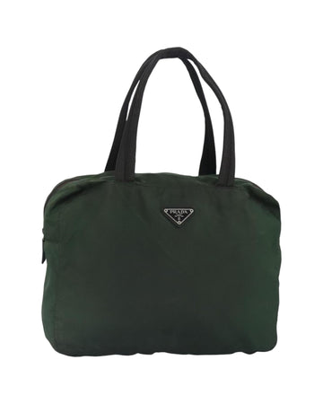 Nylon Hand Bag with Silver Accents