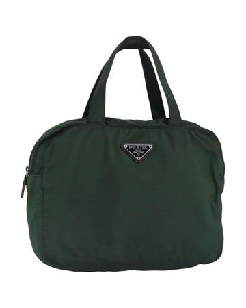 Nylon Hand Bag with Silver Accents