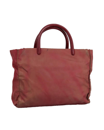 Nylon Hand Bag with Silver Accents and Top Handle