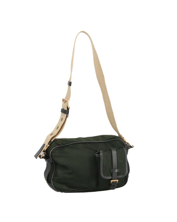 Nylon Shoulder Bag with Gold Accents by PRADA