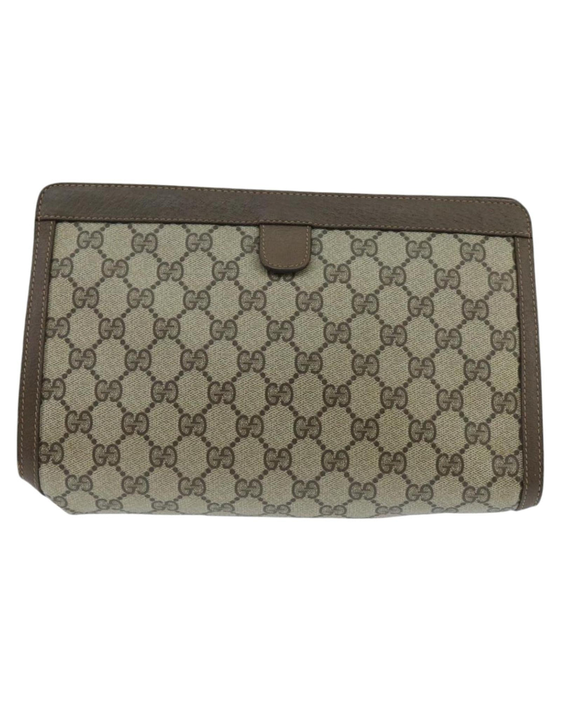 GG Supreme Web Sherry Line Clutch Bag in PVC Leather and GG Canvas