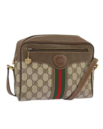 GG Supreme Web Sherry Line Shoulder Bag PVC Leather Canvas