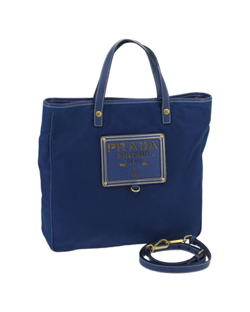 Nylon 2-Way Hand Bag with Gold Accents and Dust Bag