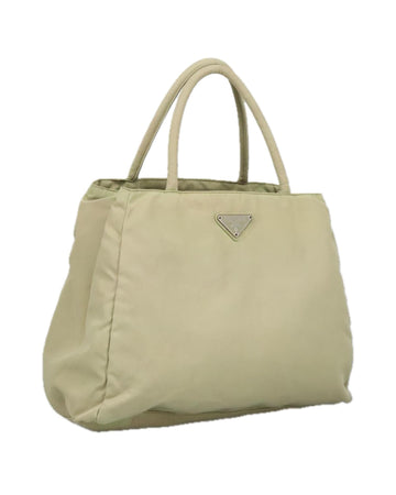Nylon Tote Bag with Handle Drop and Silver Accents