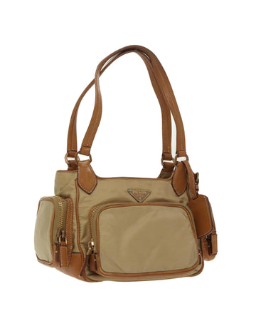 Designer Handbag with Gold Accents in Premium Nylon