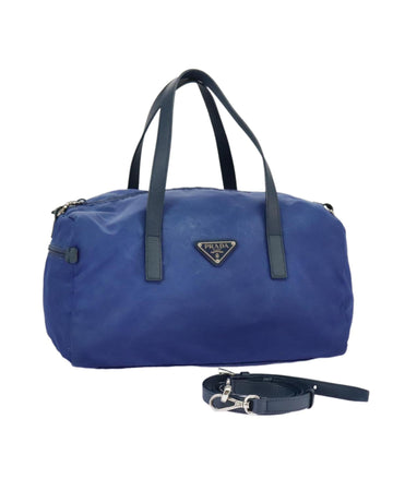 Elegant Nylon Hand Bag with 2-Way Design and Silver Accents