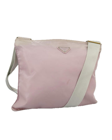 Nylon Shoulder Bag with Silver Accents
