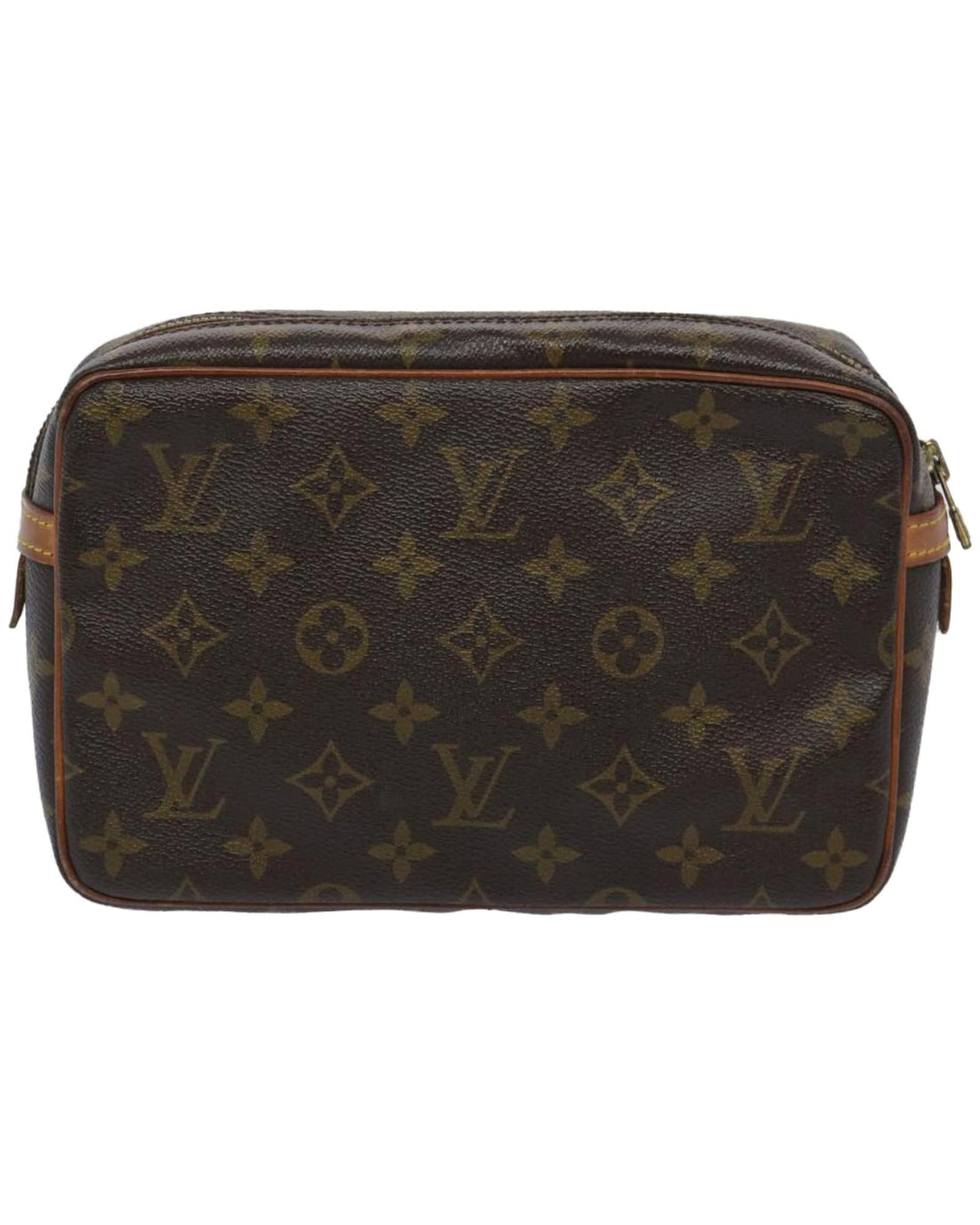 Monogram Canvas Clutch Bag with Zipper Closure