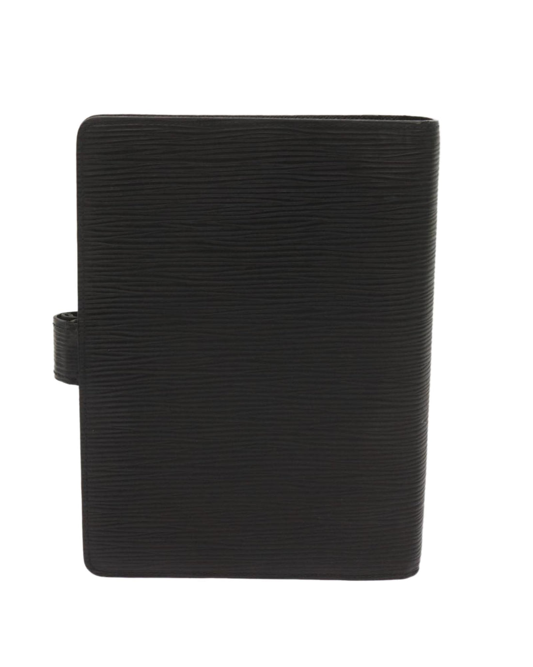 Black Epi Leather Day Planner Cover with Ruler Accessory