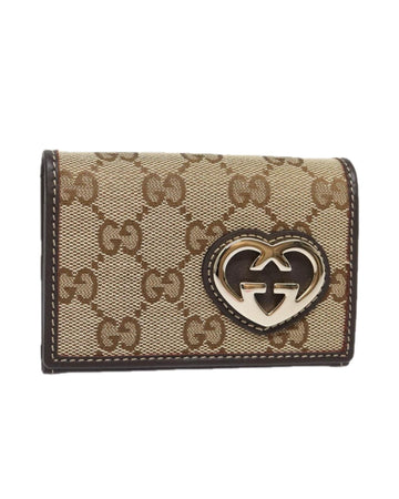 GG Canvas Lovely Card Case with Gold-tone Accents