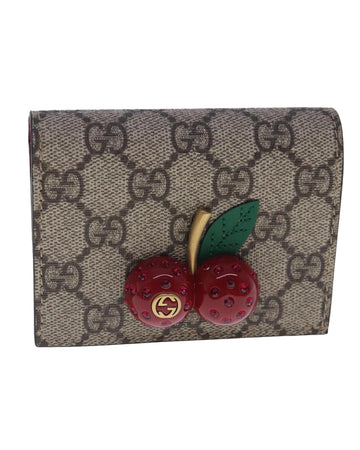 GG Supreme Cherry Wallet PVC Leather