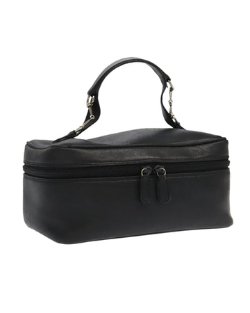 Leather Vanity Pouch with Silver Accents