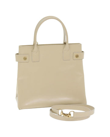 Patent Leather 2-Way Handbag with Gold Accents