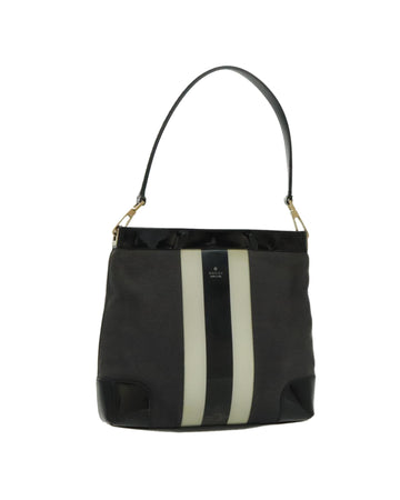 Canvas Shoulder Bag with Gold Accents