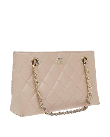Matelasse Chain Leather Hand Bag with Silver CC