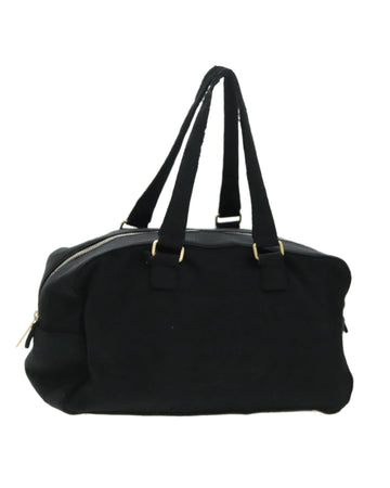 Cotton Hand Bag with Gold Accents and CC Detail