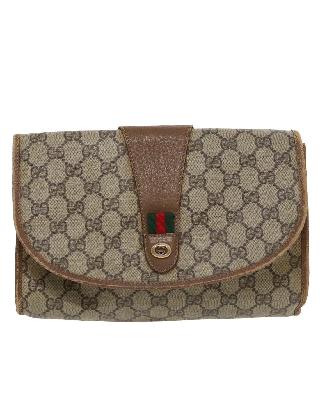 GG Supreme Web Sherry Line Clutch Bag