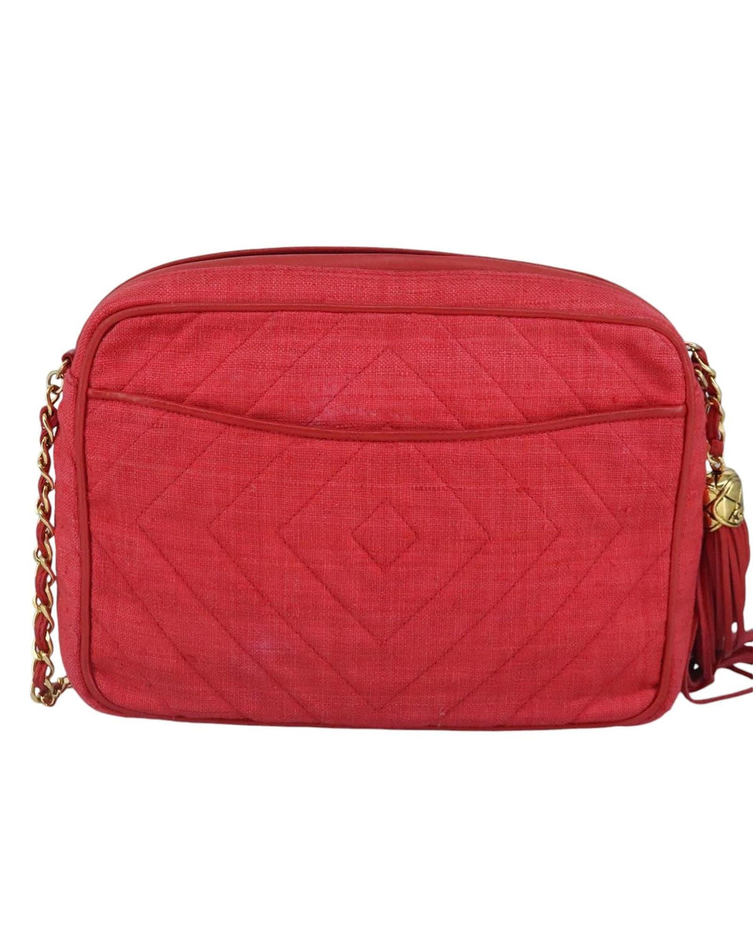 Chain Shoulder Bag Canvas with Gold CC Detail