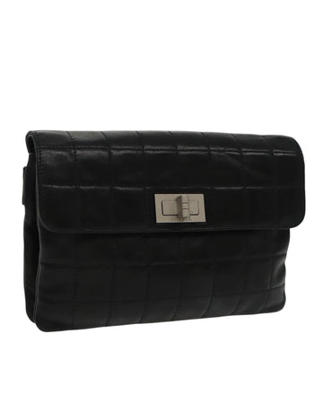Vintage Lamb Skin Choco Bar Waist Bag with Gold CC Detailing