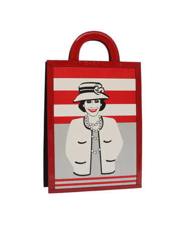 Mademoiselle Choco Bar Leather Tote Bag with Guarantee Card