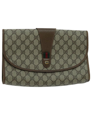 GG Supreme Web Sherry Line Clutch Bag in PVC Leather and Canvas
