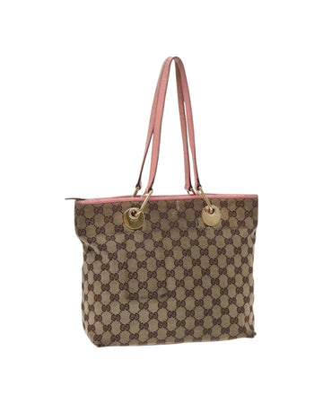 GG Canvas Tote Bag with Gold Accents