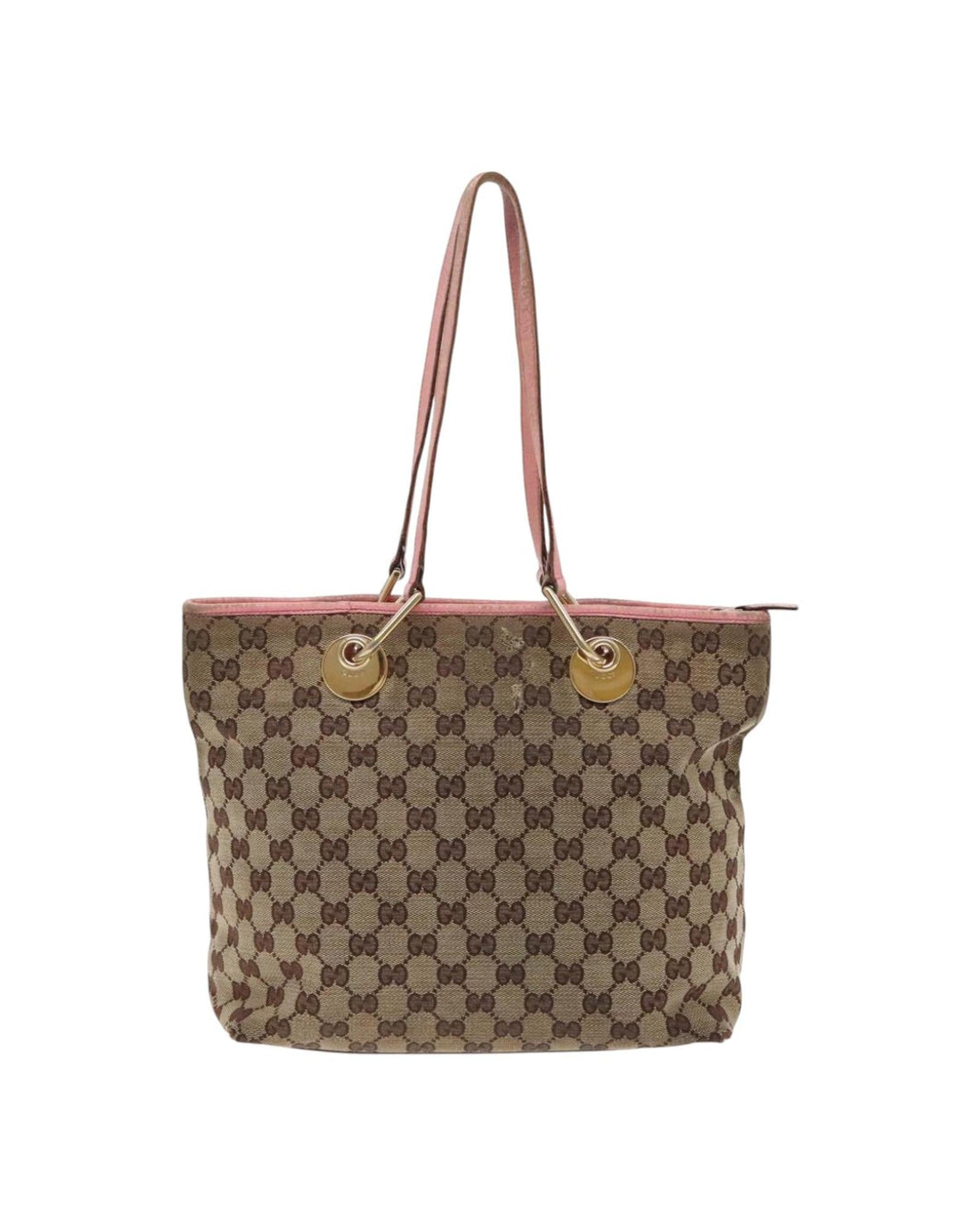 GG Canvas Tote Bag with Gold Accents