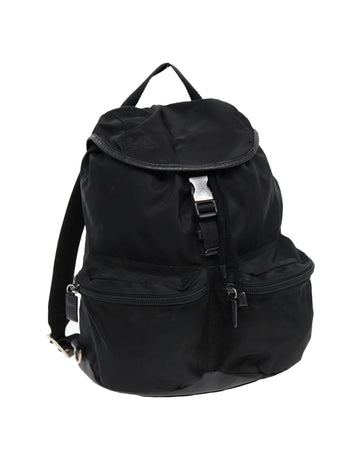 Nylon Backpack with Silver Accents