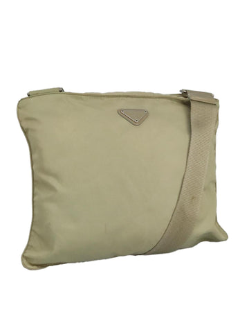 Nylon Shoulder Bag with Silver Accents