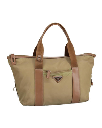 Nylon Hand Bag with Silver Accents