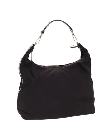 Canvas Leather Hand Bag with Silver Accents