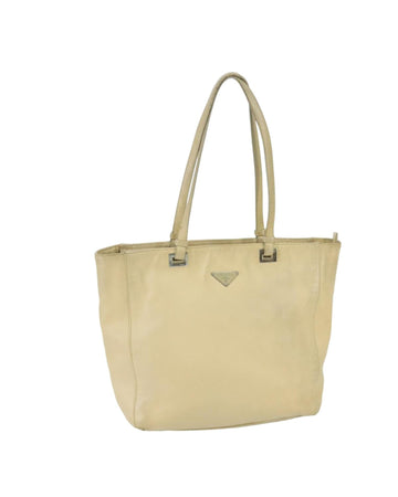 Leather Tote Bag with Silver Accents