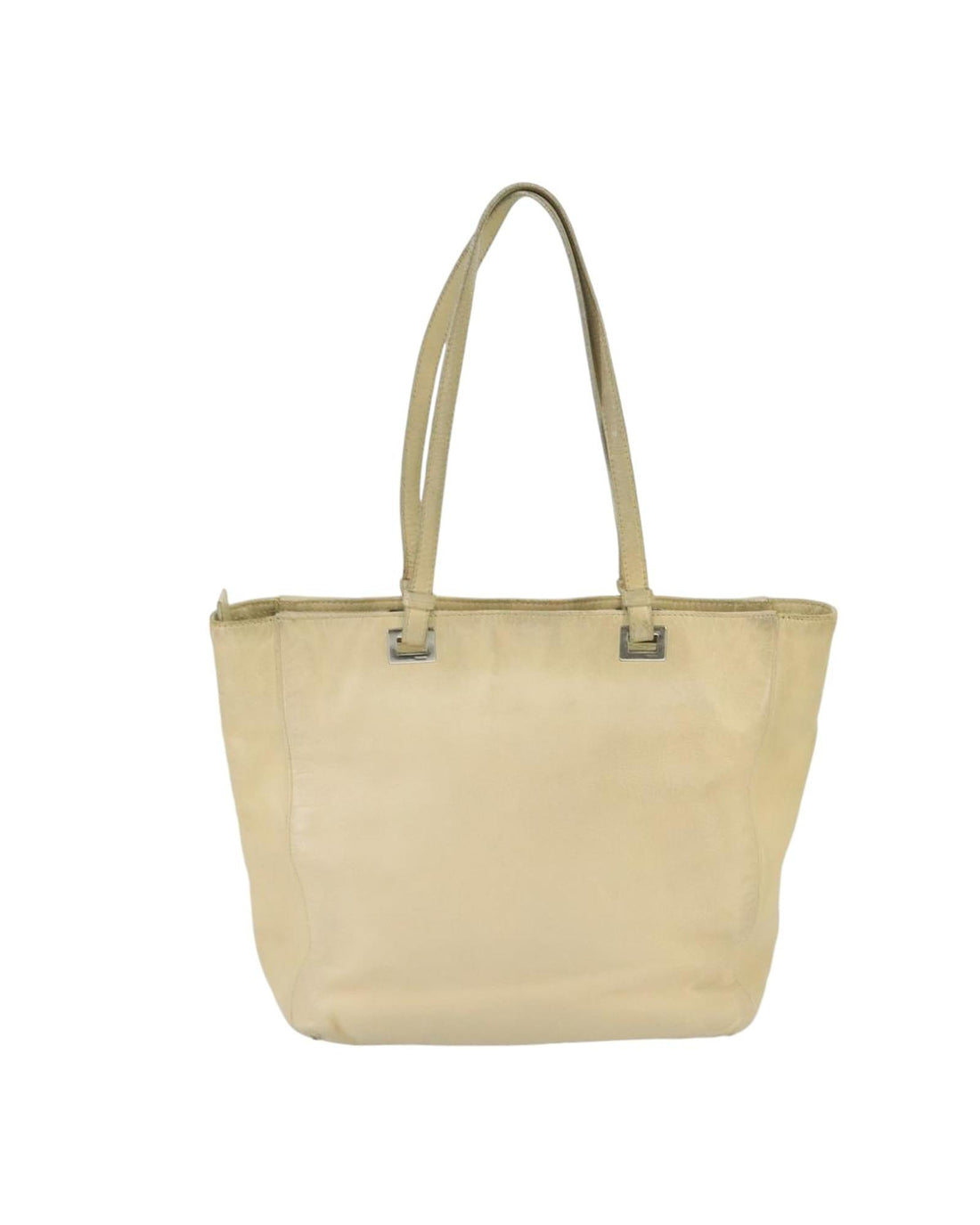 Leather Tote Bag with Silver Accents